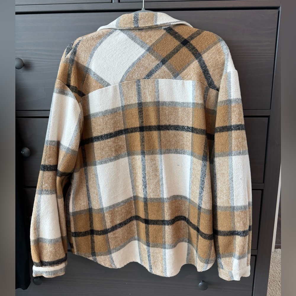 Plaid Button-Up Shacket - Picture 2 of 2